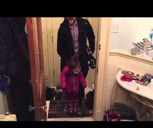 remove kids boots with one hand Funny Video