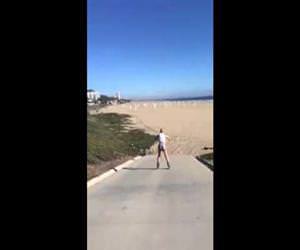 rollerblading girl faceplants Funny Video