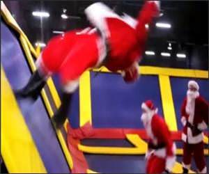 Santas on Trampolines Funny Video