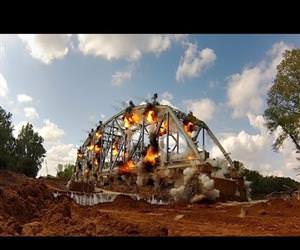 slow motion bridge implosion Funny Video