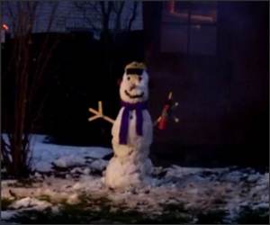 Snowman Explosion Funny Video