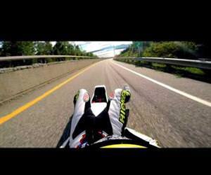 street luge 100mph caught on gopro Funny Video