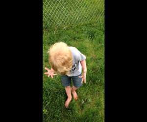 toddler steps in dog poop Funny Video