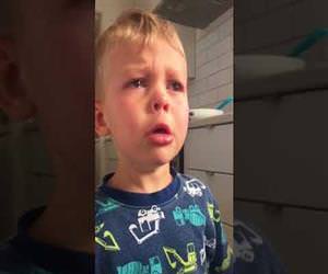 toddler very upset that there is no more bacon Funny Video